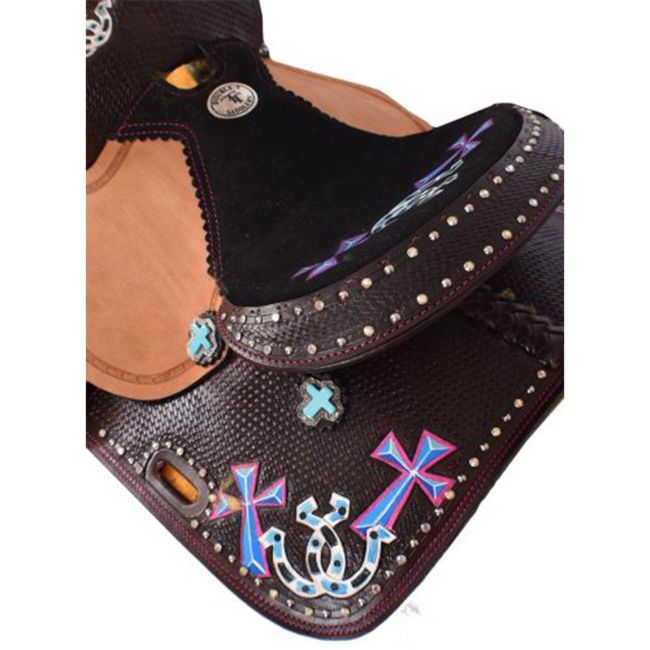 Double T Cowgirl Charm Youth Barrel Style Saddle Set - 12 Inch #5
