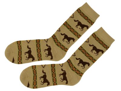 Nu Trendz Polyester Aztec Horse Print Socks, Men Shoe Size 10-13