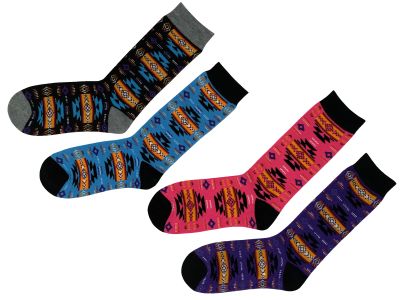 Nu Trendz Polyester Aztec Print Socks, Ladies Size 5-10- One size fits most