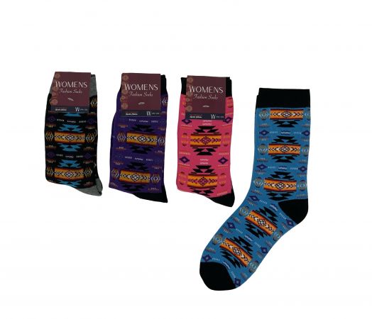 Nu Trendz Polyester Aztec Print Socks, Ladies Size 5-10- One size fits most #6