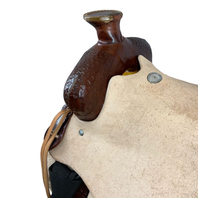 Buffalo Saddlery Rugged Outlaw Natural Roughout Roper Style Saddle - 16 Inch #3