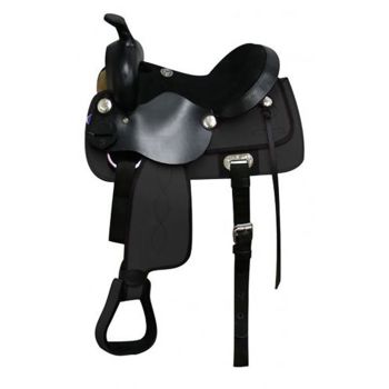 Double T Black Nylon Cordura Saddle with Suede Leather Seat - 14 Inch