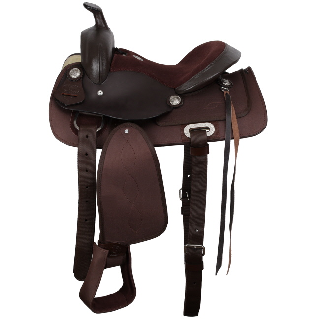 Double T Brown Synthetic Pleasure Style Saddle - 13 Inch