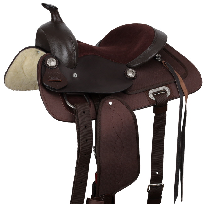 Double T Brown Synthetic Pleasure Style Saddle - 13 Inch #2