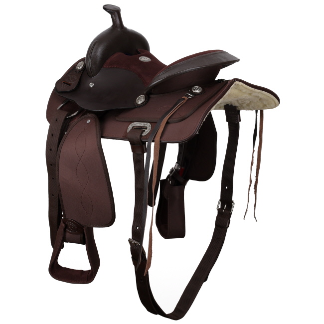 Double T Brown Synthetic Pleasure Style Saddle - 13 Inch #3