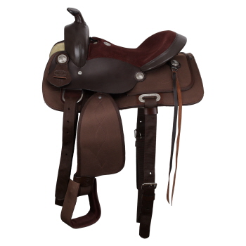 Double T Brown Synthetic Pleasure Style Saddle - 14 Inch