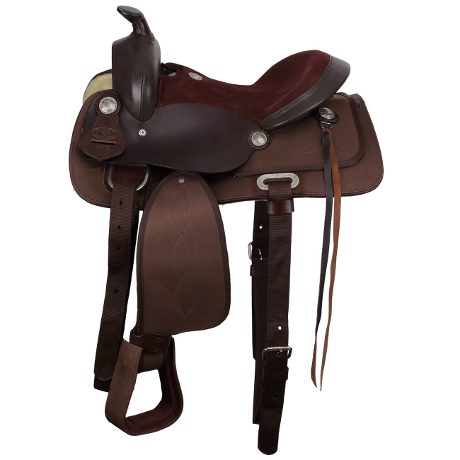 Double T Brown Synthetic Pleasure Style Saddle - 14 Inch