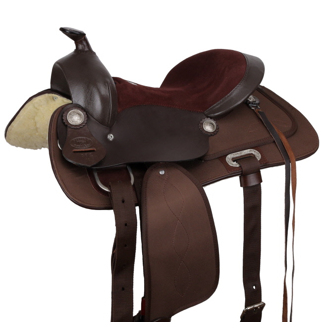 Double T Brown Synthetic Pleasure Style Saddle - 14 Inch #2