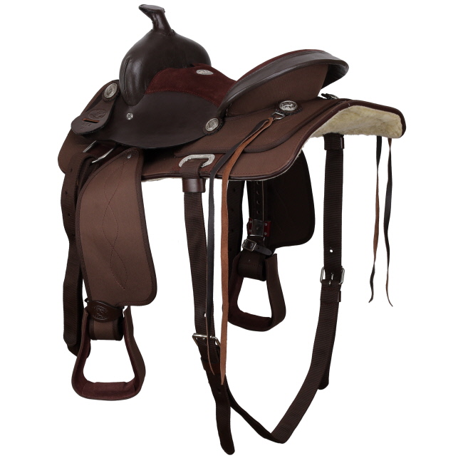Double T Brown Synthetic Pleasure Style Saddle - 14 Inch #3