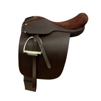21" Brown English Cutback Style Saddle With Fittings