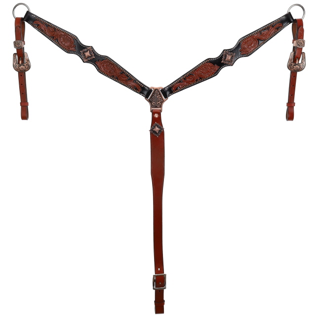 Showman Shadowed Blooms Browband Headstall and Breastcollar Set #3