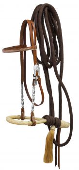 Showman Show bosal headstall with nylon mecate reins