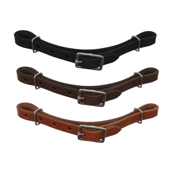 Showman Fully adjustable all leather oiled curb strap
