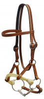 Showman Argentina cow leather side pull with snaffle bit