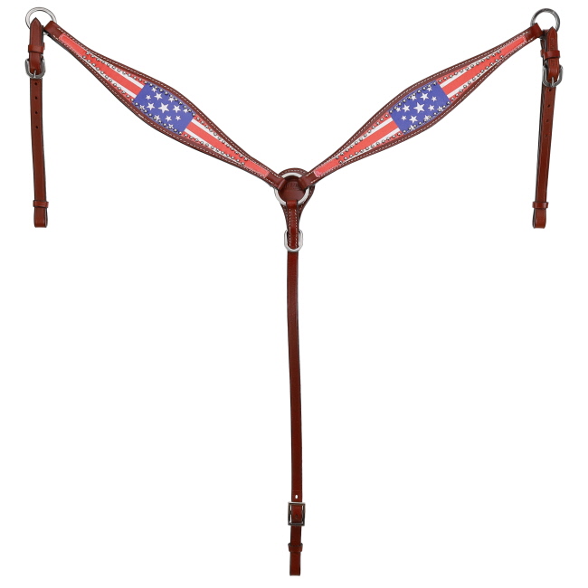 Showman American Patriot Browband Headstall and Breastcollar Set #3