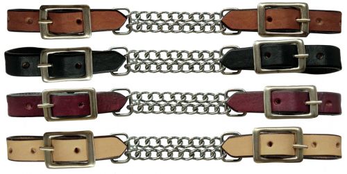Showman leather curb with double chain