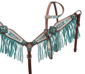 Showman "Arctic Aztec" Headstall and breast collar set