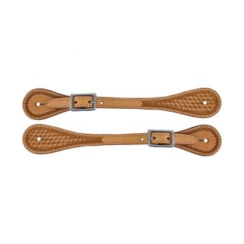 Showman Argentina Cow Leather Men's Basketweave Spur Straps
