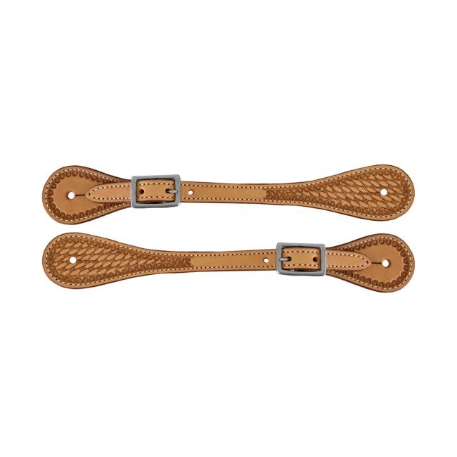 Showman Argentina Cow Leather Men's Basketweave Spur Straps