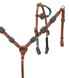 Showman Beaded headstall and breast collar set