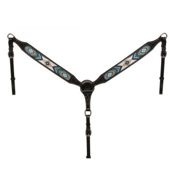 Showman Blue Ridge Argentina Cow Leather Beaded Breastcollar