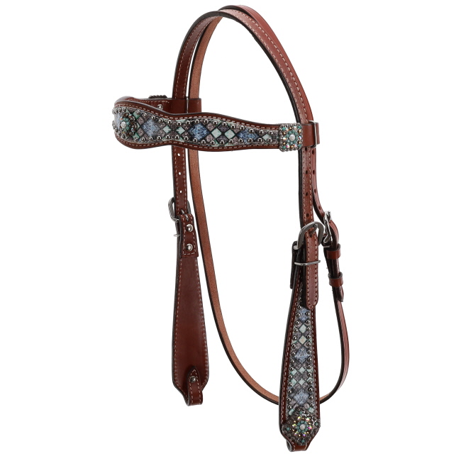 Showman Blue Diamond Browband Headstall and Breastcollar Set #2