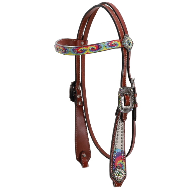 Showman Tie-Dye Groove Browband Headstall and Breastcollar Set #2