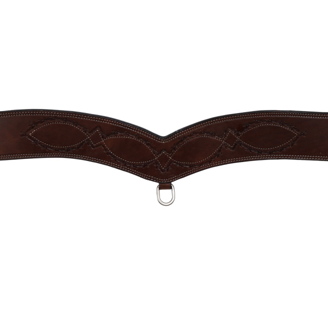 Showman Dark Oil Argentina Cow Leather Barbwire Tooled Tripping Collar #2