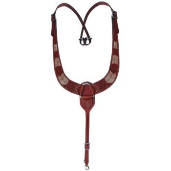 Showman Floral Pulling Collar with Rawhide Lacing
