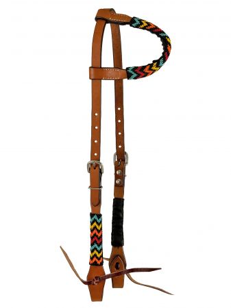 Showman Rainbow Beaded one ear headstall