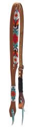 Showman Argentina cow leather split ear aztec beaded headstall