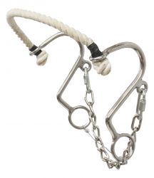 Showman stainless steel rope nose "Little S" hackamore. 5.5" cheeks