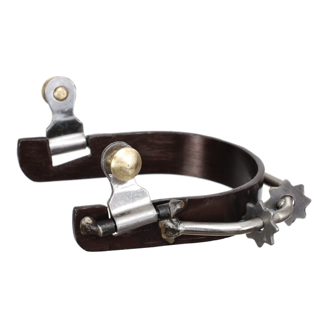 Showman Ladies' Brown Steel Bumper Spur with Rowels
