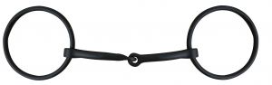 Showman black steel loose ring snaffle bit