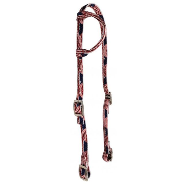 Showman American Flag Nylon One Ear Headstall