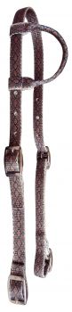 Showman Black Nylon One Ear Headstall With Snake Print Design