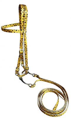 Showman Horse size Premium nylon browband headstall &amp; Reins with bit in a Sunflower print design