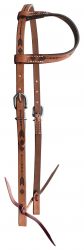 Showman One Ear Argentina Leather Headstall with arrow design