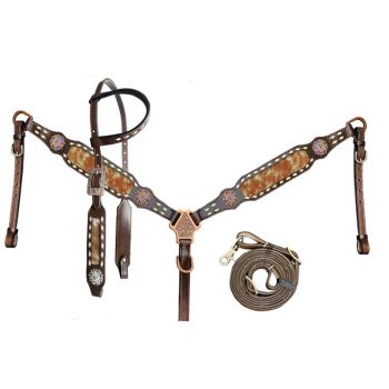 Showman Buffalo Ridge One Ear Headstall and Breastcollar Set