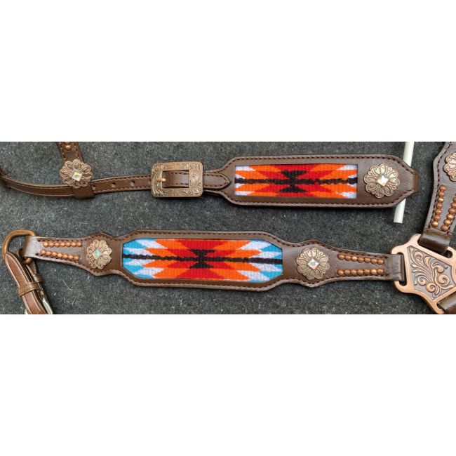 Showman Sundance Ridge Wool One Ear Headstall and Breastcollar Set #4