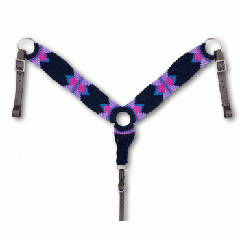 Showman Wool Blend Multi-Strand Southwest Breastcollar - Black and Purple