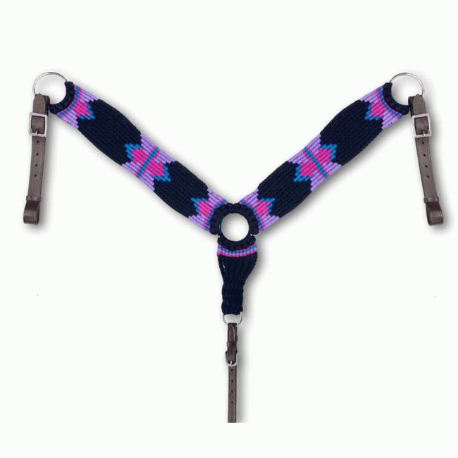 Showman Wool Blend Multi-Strand Southwest Breastcollar - Black and Purple
