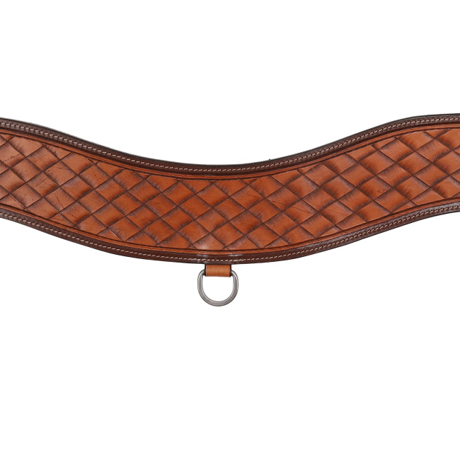 Showman Chestnut Basketweave Tooled Tripping Collar #2
