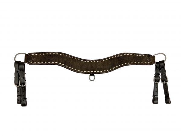 Showman Leather tripping collar with white buckstitch accent