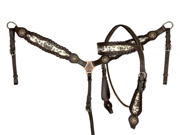 Showman Rangehide Browband Headstall and Breastcollar Set