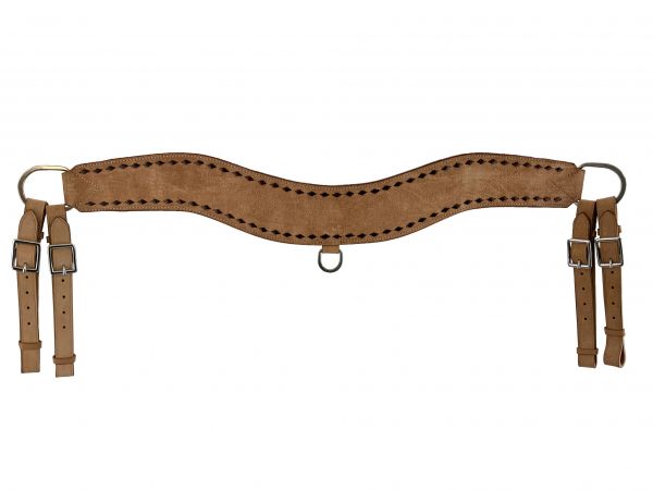 Showman Rough out Leather Tripping Collar with Dark Brown Buckstitching