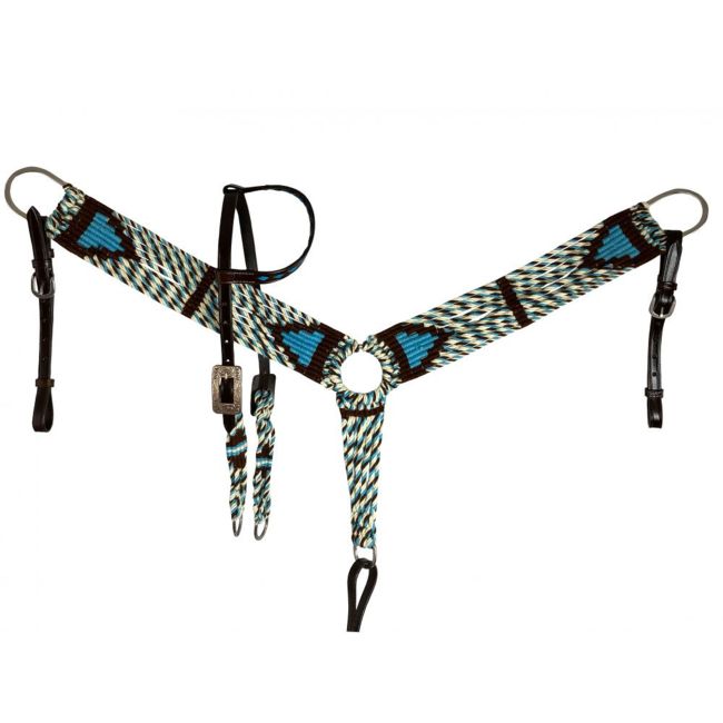 Showman Coastal Shores Wool One Ear Headstall and Breastcollar Set #2