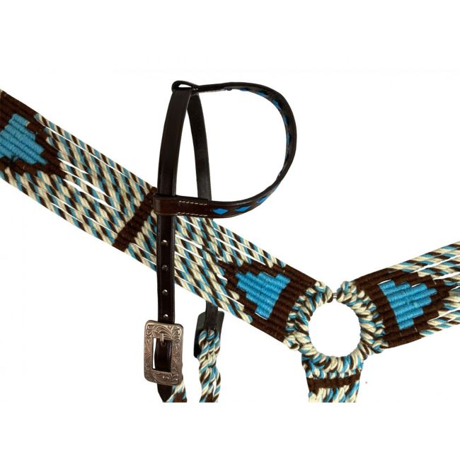 Showman Coastal Shores Wool One Ear Headstall and Breastcollar Set #3
