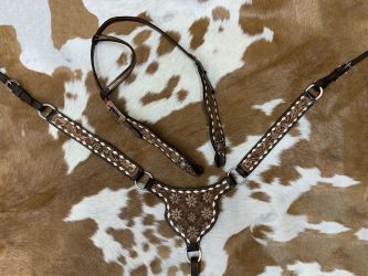 Showman Flower Buckstitch One Ear Headstall and Breast Collar Set #2