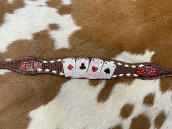 Showman Rider's Luck Tooled Leather Wither Strap #4